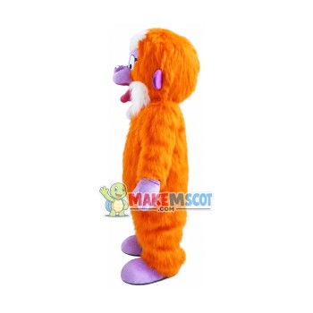 Orange Furry Apes Mascot Costume Orange Furry Apes Mascot Costume