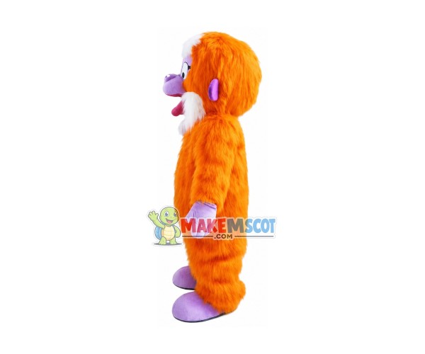 Orange Furry Apes Mascot Costume Orange Furry Apes Mascot Costume
