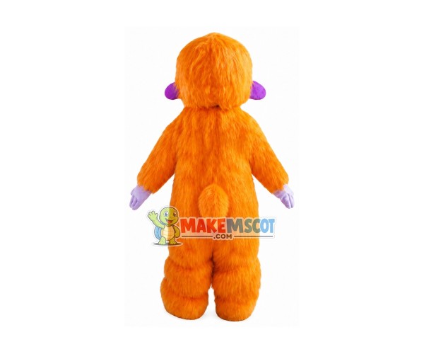 Orange Furry Apes Mascot Costume Orange Furry Apes Mascot Costume