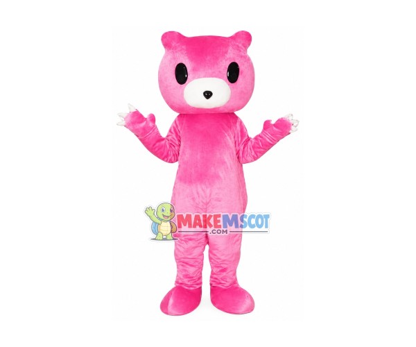Pink Bear Mascot Cartoon Costume