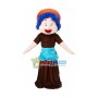 Blue Curly Granny Mascot Costume