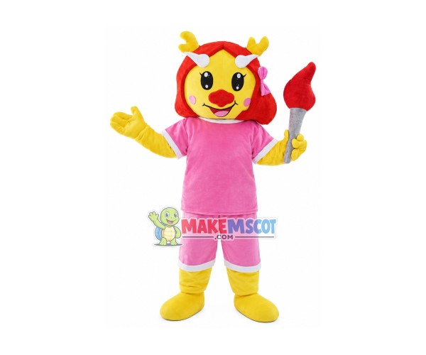 Torchbearer Yellow Dragon Mascot Costume