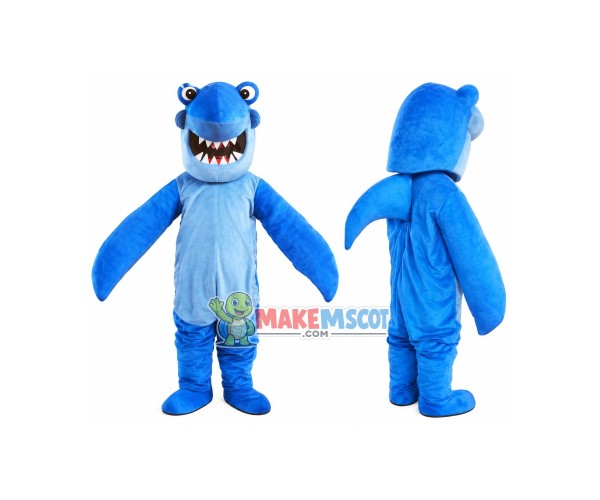 Blue Sea Shark Mascot Costume Blue Sea Shark Mascot Costume