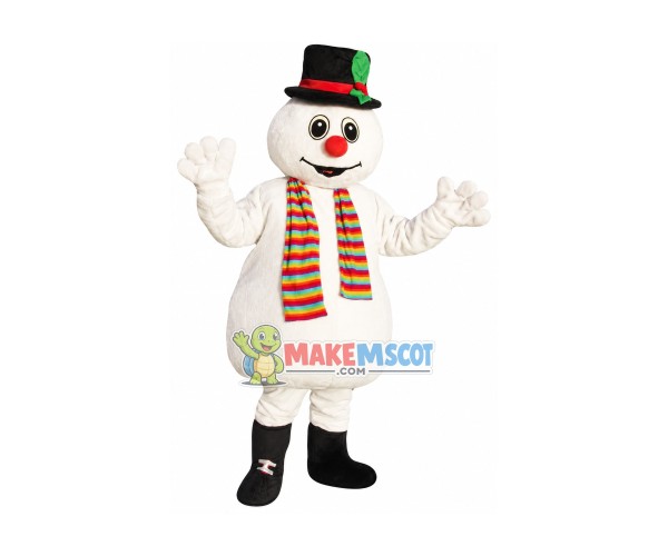 Christmas Scarf Snowman Mascot Costume Christmas Scarf Snowman Mascot Costume