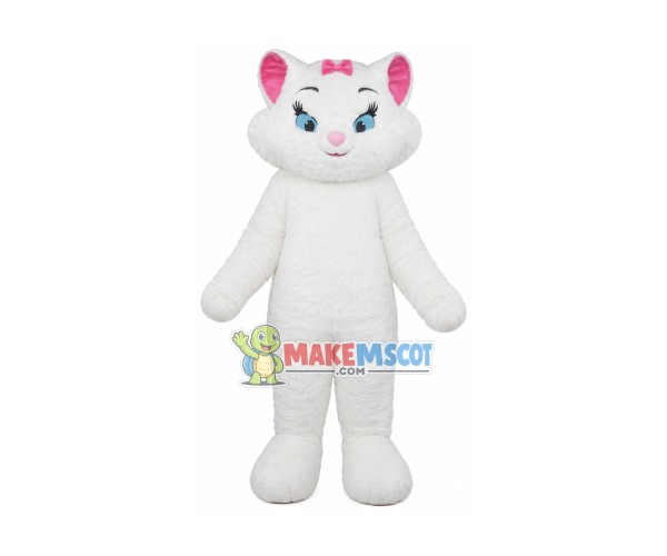 Pretty White Cat Mascot Costume Pretty White Cat Mascot Costume
