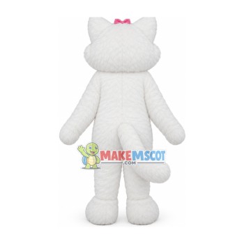 Pretty White Cat Mascot Costume