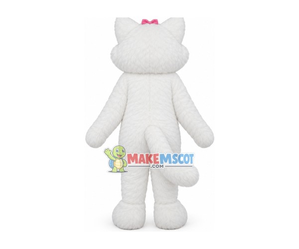 Pretty White Cat Mascot Costume Pretty White Cat Mascot Costume
