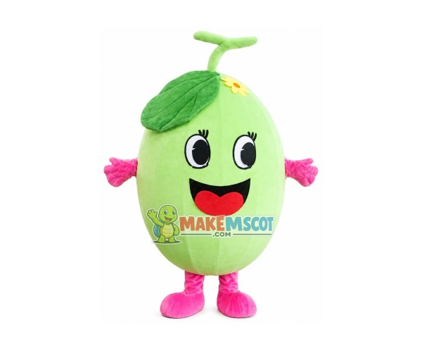 Cyan Cantaloupe Mascot Costume Cyan Cantaloupe Mascot Costume