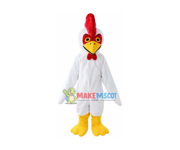 Peaceful White Chicken Mascot Costume Peaceful White Chicken Mascot Costume