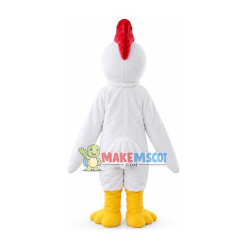 Peaceful White Chicken Mascot Costume Peaceful White Chicken Mascot Costume