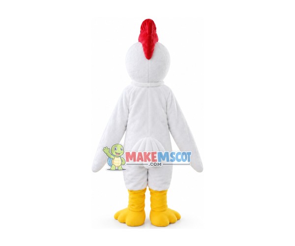 Peaceful White Chicken Mascot Costume Peaceful White Chicken Mascot Costume