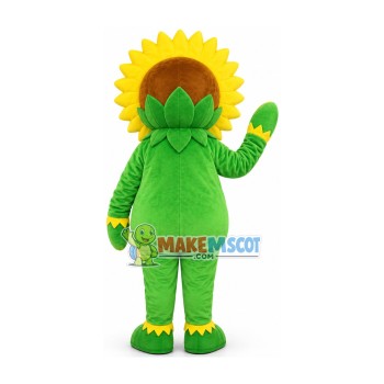 Vibrant Green Sunflower Mascot Costume Vibrant Green Sunflower Mascot Costume