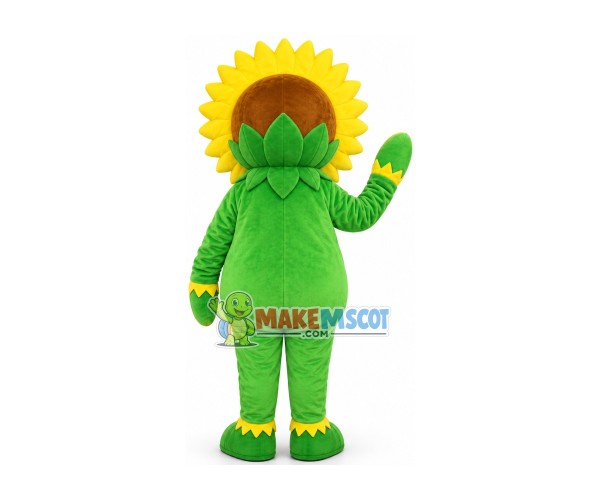 Vibrant Green Sunflower Mascot Costume Vibrant Green Sunflower Mascot Costume