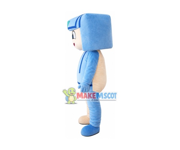 Blue Beret Boy Mascot Costume Blue Beret Boy Mascot Costume