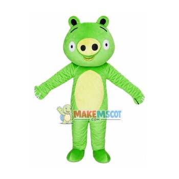 Cartoon Green Pig Mascot Costume