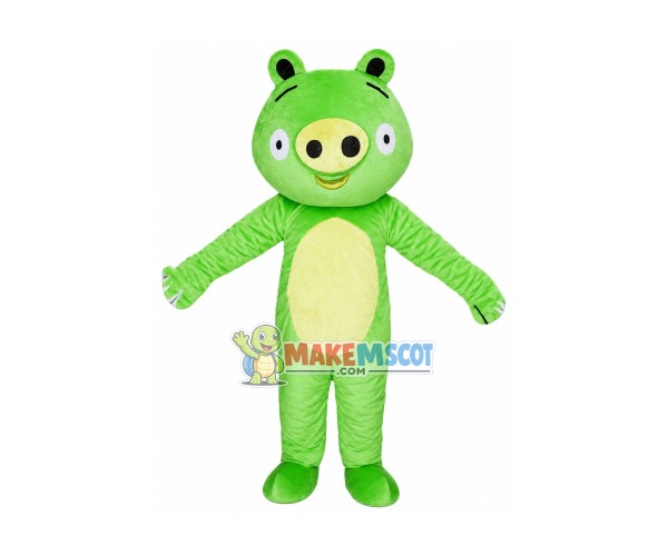 Cartoon Green Pig Mascot Costume