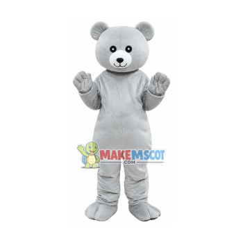 Friendly Gray Bear Mascot Costume