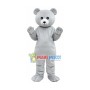 Friendly Gray Bear Mascot Costume