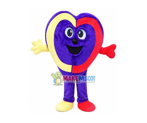 Half Of Purple Apple Mascot Costume Half Of Purple Apple Mascot Costume