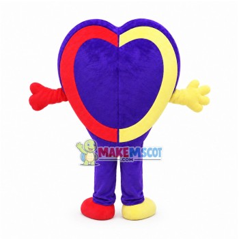 Half Of Purple Apple Mascot Costume Half Of Purple Apple Mascot Costume