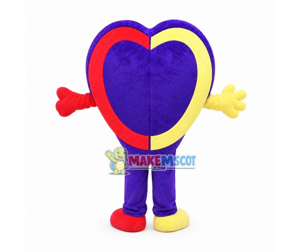 Half Of Purple Apple Mascot Costume Half Of Purple Apple Mascot Costume