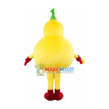 The Vibrant Golden Gourd Mascot Costume The Vibrant Golden Gourd Mascot Costume