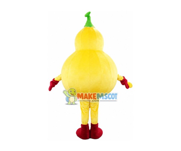 The Vibrant Golden Gourd Mascot Costume The Vibrant Golden Gourd Mascot Costume