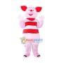 Pink Striped Piglet Mascot Costume