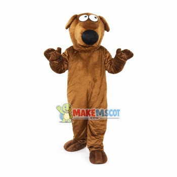 Cautious Domestic Dog Mascot Costume