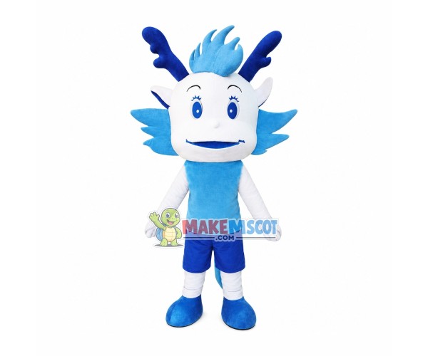 Memorial Cartoon Blue Dragon Mascot Costume Memorial Cartoon Blue Dragon Mascot Costume
