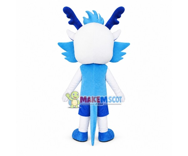 Memorial Cartoon Blue Dragon Mascot Costume Memorial Cartoon Blue Dragon Mascot Costume