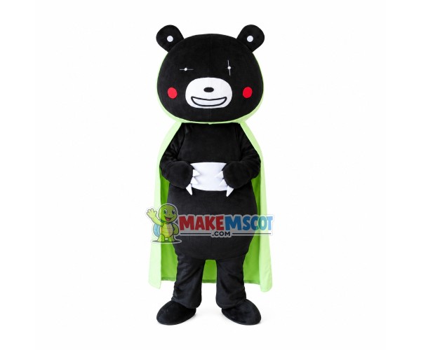 Kumamoto With Green Cloak Mascot Costume Kumamoto With Green Cloak Mascot Costume