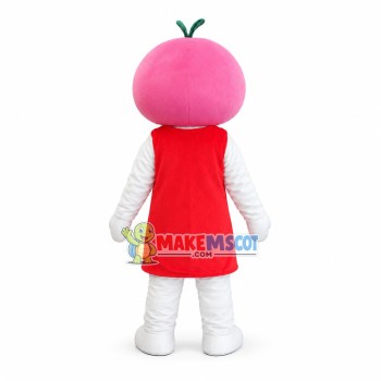 Pink Cherry Girl Mascot Costume Pink Cherry Girl Mascot Costume