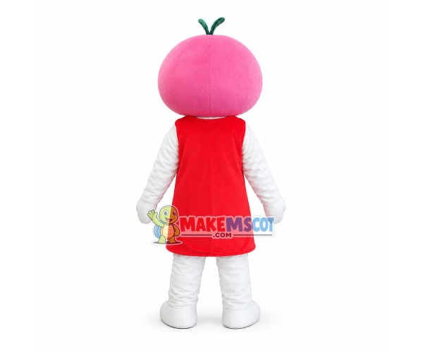 Pink Cherry Girl Mascot Costume Pink Cherry Girl Mascot Costume