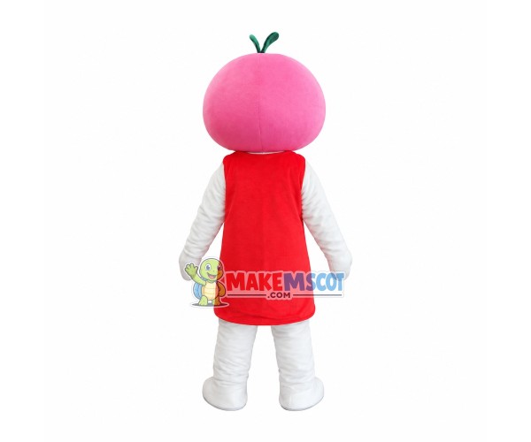 Pink Cherry Girl Mascot Costume Pink Cherry Girl Mascot Costume