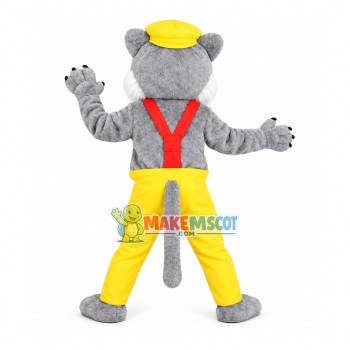Gray Wolf In Rompers Mascot Costume Gray Wolf In Rompers Mascot Costume