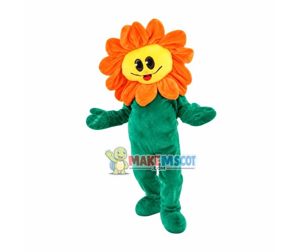 Blooming Green Sunflower Mascot Costume