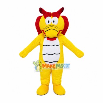 Frozen Yellow Dragon Mascot Costume