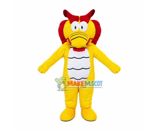 Frozen Yellow Dragon Mascot Costume Frozen Yellow Dragon Mascot Costume