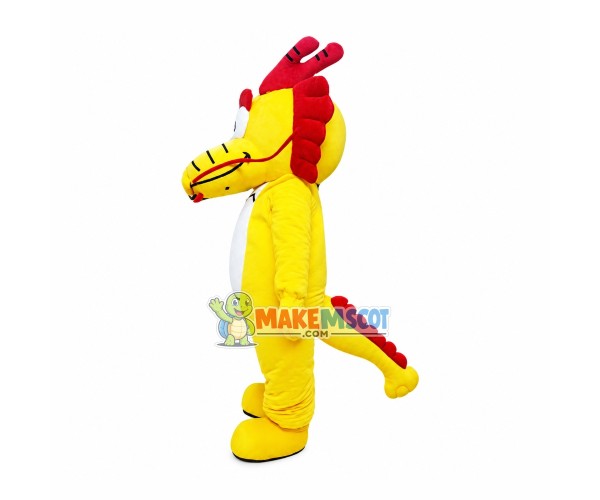 Frozen Yellow Dragon Mascot Costume Frozen Yellow Dragon Mascot Costume