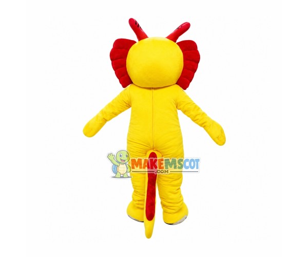 Frozen Yellow Dragon Mascot Costume Frozen Yellow Dragon Mascot Costume