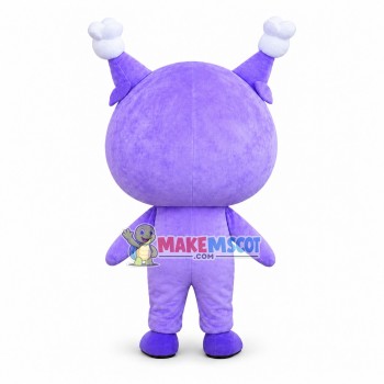 Purple Cartoon Bun Cat Mascot Costume