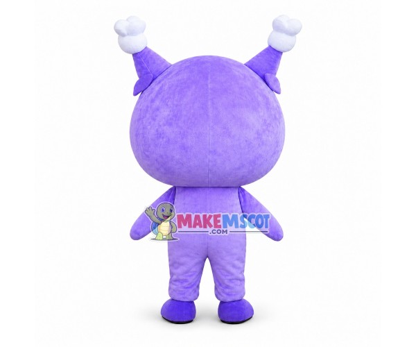 Purple Cartoon Bun Cat Mascot Costume