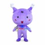 Purple Cartoon Bun Cat Mascot Costume
