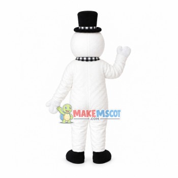 Plaid Scarf Snowman Mascot Costume