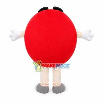 Red M Chocolate Bean Mascot Costume Red M Chocolate Bean Mascot Costume