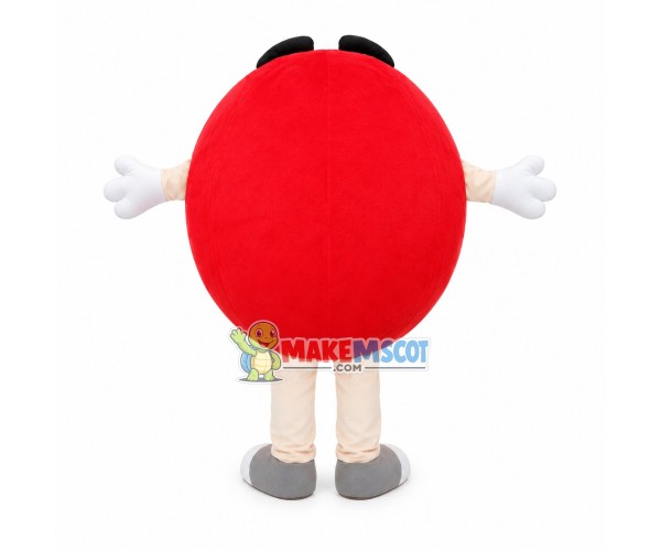 Red M Chocolate Bean Mascot Costume