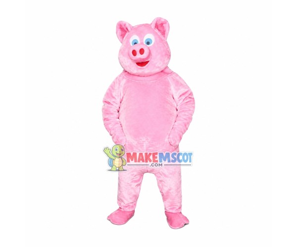 Frank Pink Pig Mascot Costume Frank Pink Pig Mascot Costume