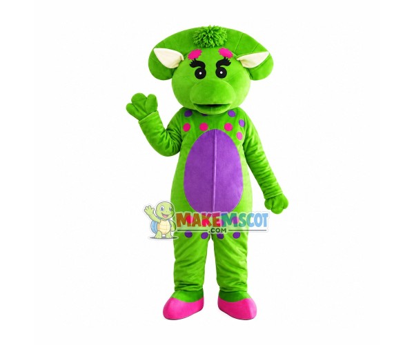 Barney & Friends Green Dinosaur Mascot Costume Barney & Friends Green Dinosaur Mascot Costume