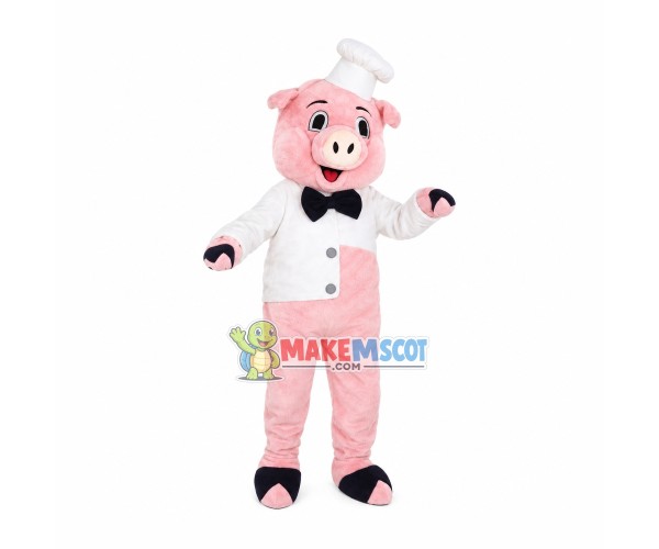 Pastry Division Pig Mascot Costume Pastry Division Pig Mascot Costume